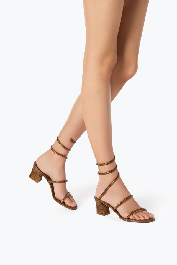 jeweled cleo cognac ayers-leder sandale 50 rene caovilla