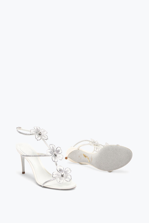 jeweled elfenbein pfirsich blume sandale 80 rene caovilla