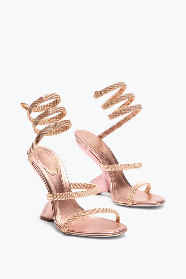 jeweled trigold symphonie rose gold sandal 105 rene caovilla