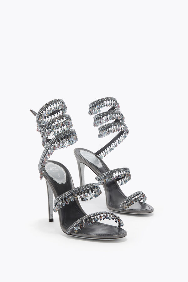 jeweled kronleuchter gunmetal sandal 105 rene caovilla