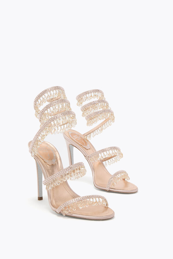 jeweled chandelier light pink sandal 105 rene caovilla