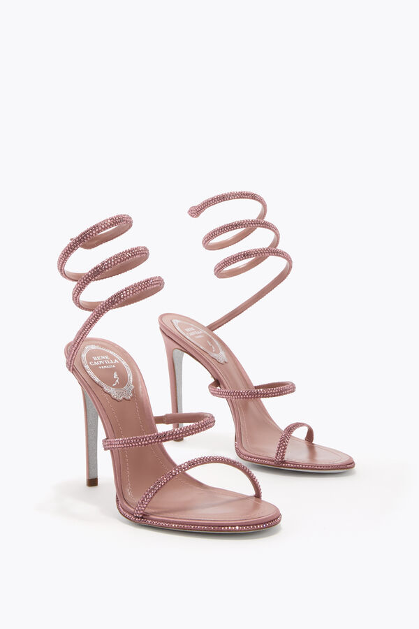 jeweled cleo powder pink sandal 105 rene caovilla