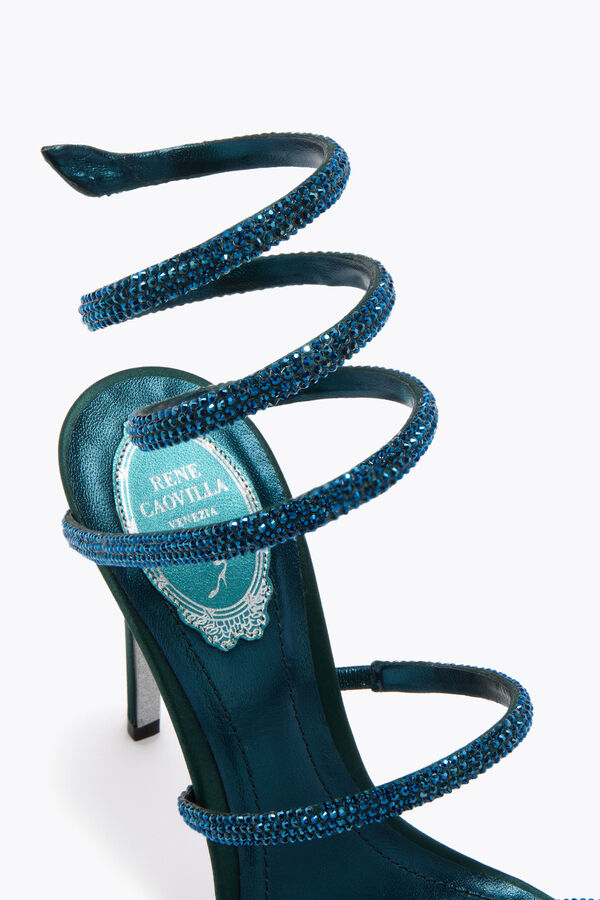 jeweled cleo tÜrkis sandale 105 rene caovilla