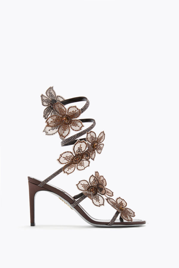 jeweled pfirsich blume schokolade sandale 80 rene caovilla