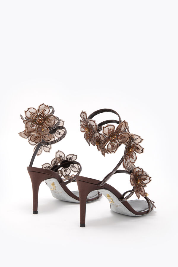 jeweled pfirsich blume schokolade sandale 80 rene caovilla