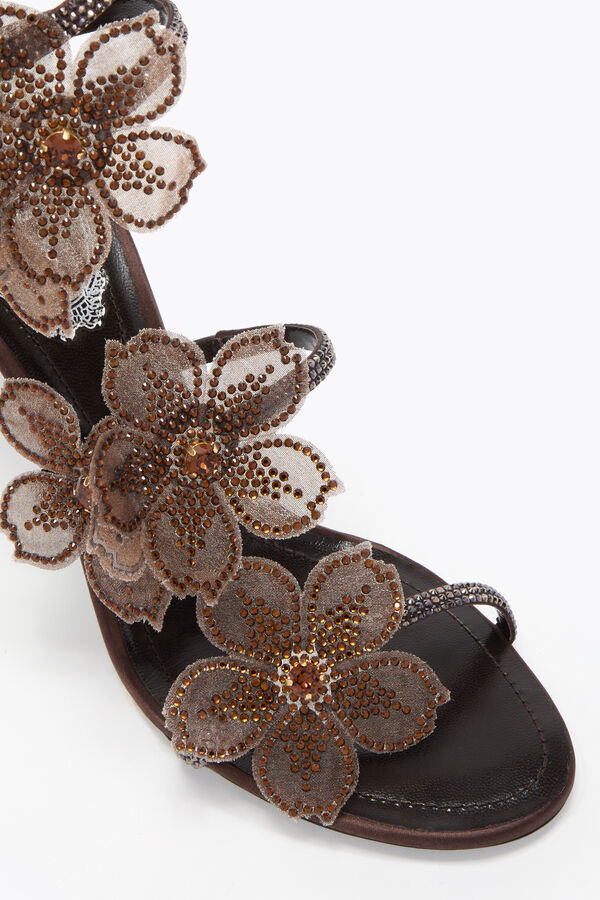 jeweled pfirsich blume schokolade sandale 80 rene caovilla
