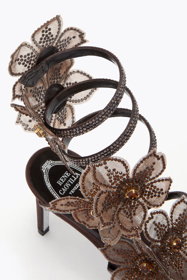 jeweled pfirsich blume schokolade sandale 80 rene caovilla