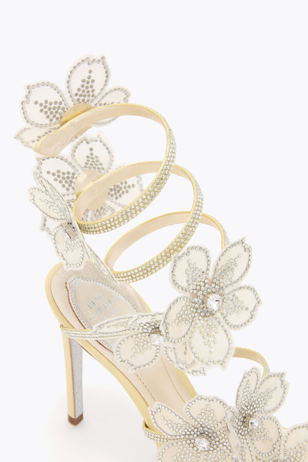 jeweled pfirsich blume zitrone gelb sandale 105 rene caovilla