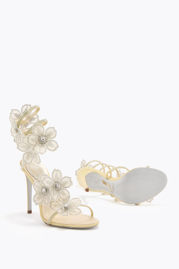 jeweled pfirsich blume zitrone gelb sandale 105 rene caovilla