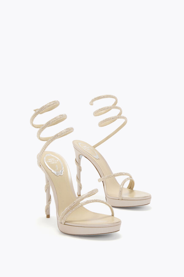 jeweled margot champagner-plattform sandale 120 rene caovilla