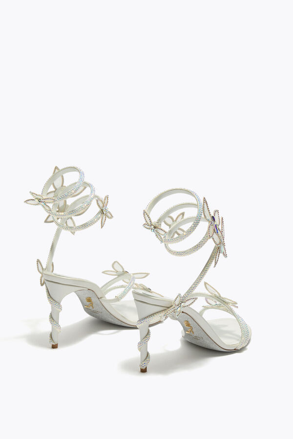 jeweled margot weiße sandale mit schmetterlinge 80 rene caovilla