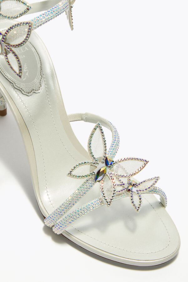 jeweled margot weiße sandale mit schmetterlinge 80 rene caovilla