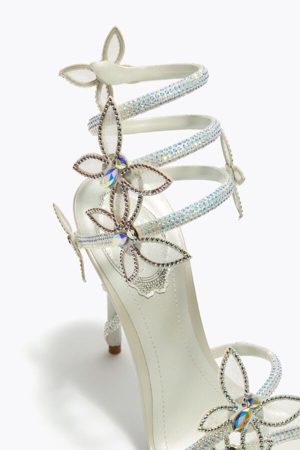 jeweled margot weiße sandale mit schmetterlinge 105 rene caovilla