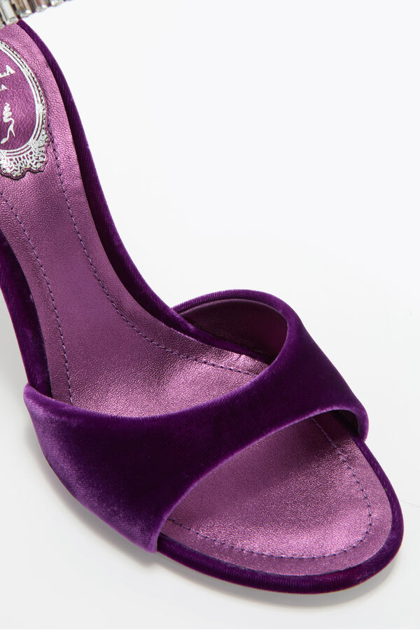 jeweled funken sandale in porpora velvet 80 rene caovilla
