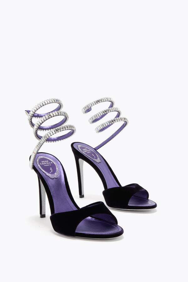 jeweled spark-sandale in lila samt 105 rene caovilla