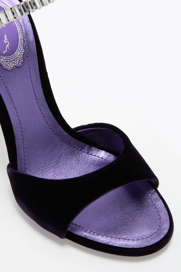 jeweled spark-sandale in lila samt 105 rene caovilla