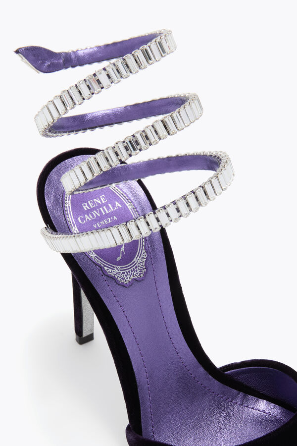 jeweled spark-sandale in lila samt 105 rene caovilla