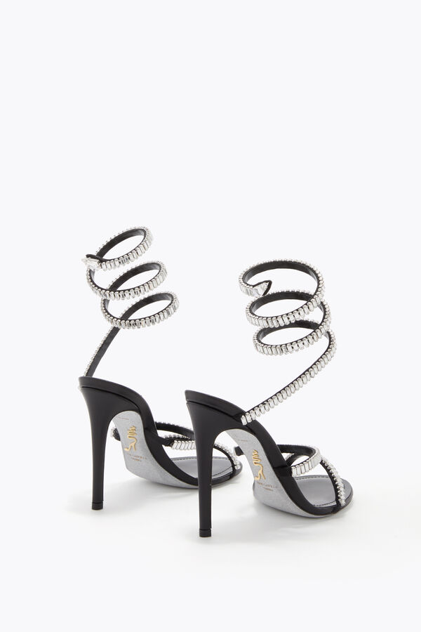jeweled cleo spark-schwarz und silber-sandale 105 rene caovilla