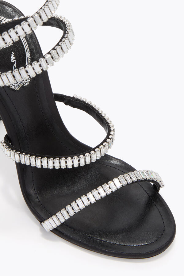 jeweled cleo spark-schwarz und silber-sandale 105 rene caovilla