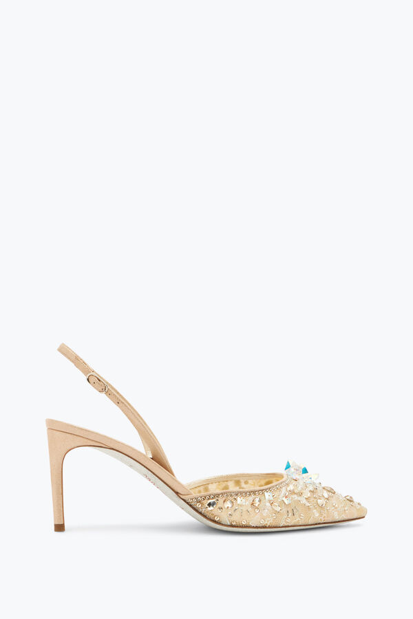 jeweled slingback mit juwel steinen cinderella 75 rene caovilla