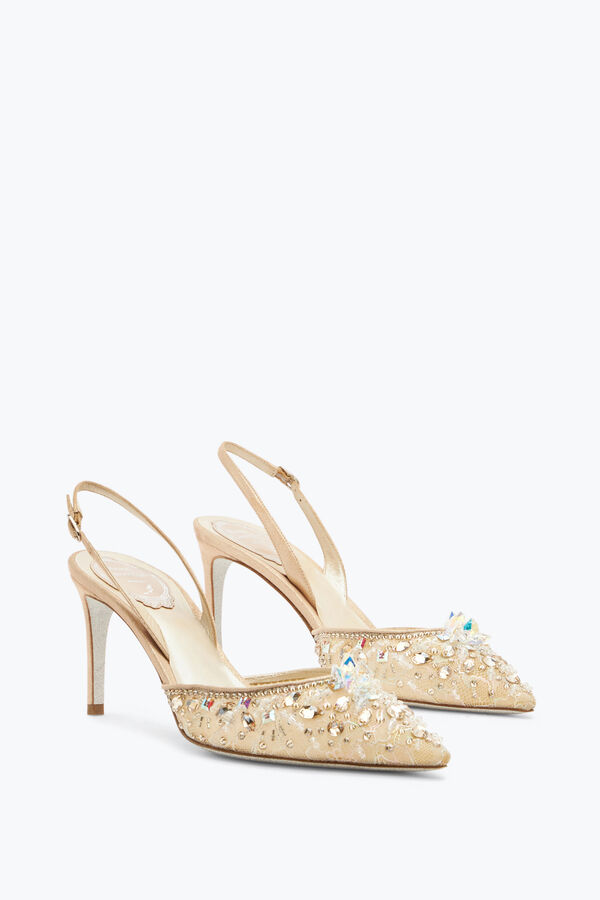 jeweled slingback mit juwel steinen cinderella 75 rene caovilla