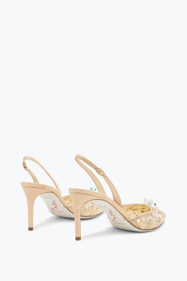 jeweled slingback mit juwel steinen cinderella 75 rene caovilla