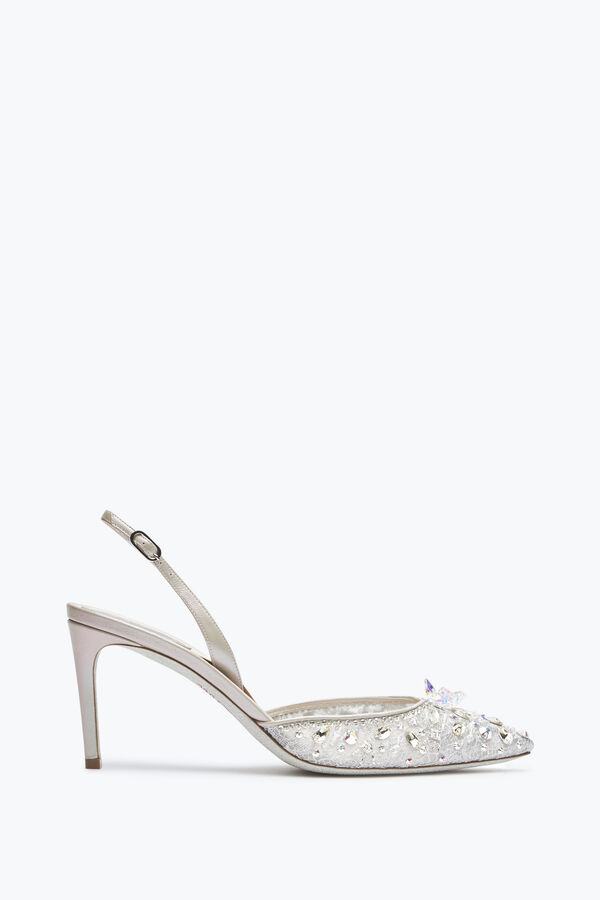 jeweled silver slingbacks cinderella 75 rene caovilla