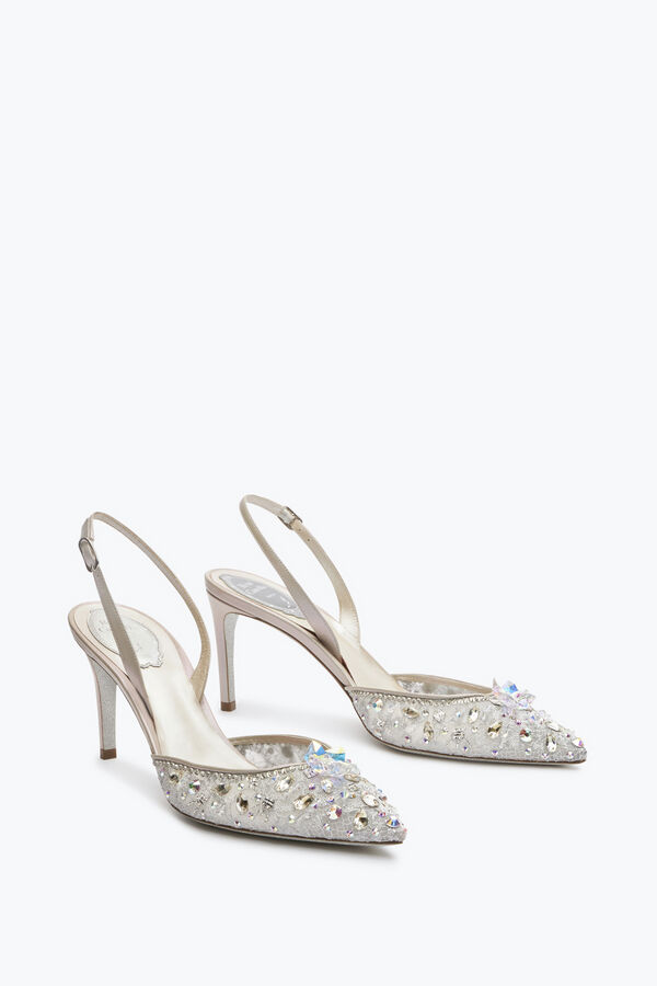 jeweled silver slingbacks cinderella 75 rene caovilla