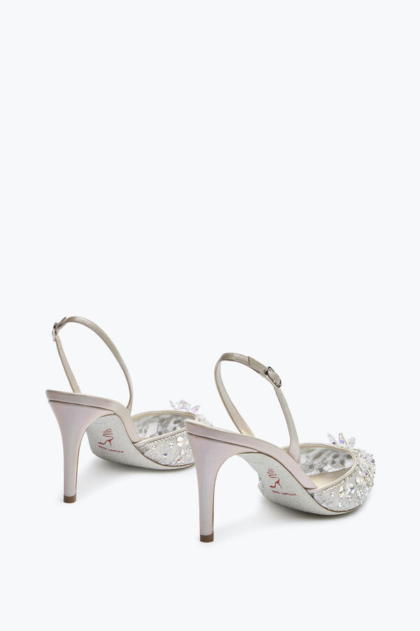 jeweled silver slingbacks cinderella 75 rene caovilla