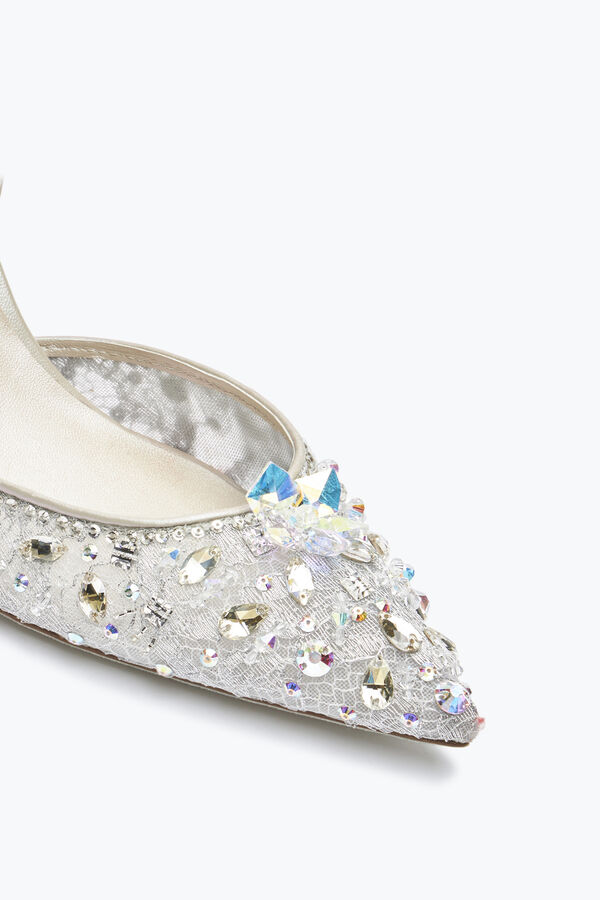 jeweled silver slingbacks cinderella 75 rene caovilla