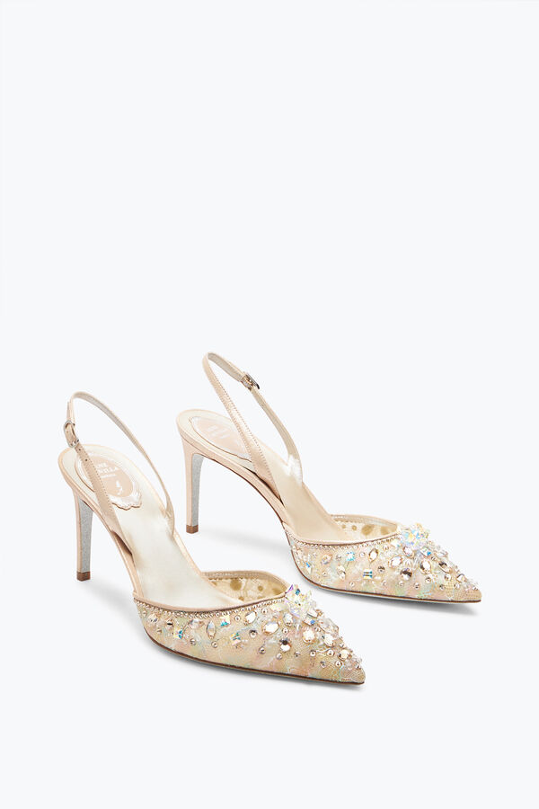 jeweled cinderella honig slingback mit kristallen 80 rene caovilla