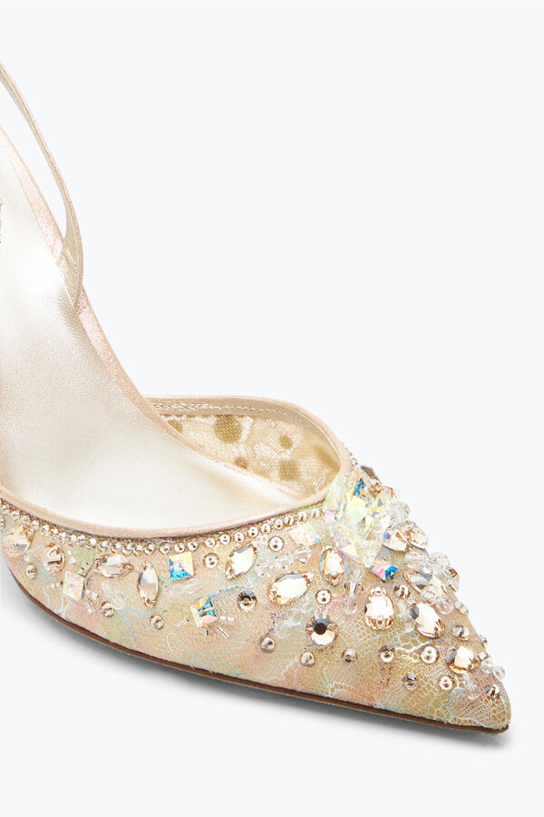jeweled cinderella honig slingback mit kristallen 80 rene caovilla