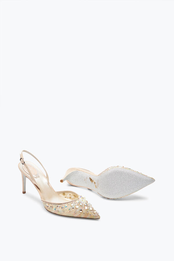 jeweled cinderella honig slingback mit kristallen 80 rene caovilla