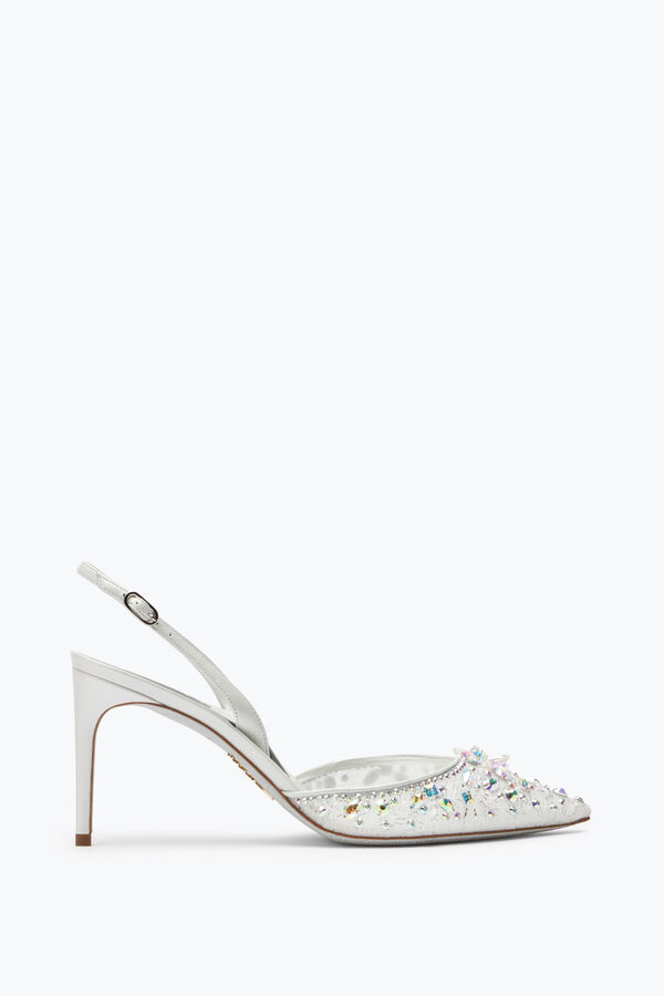 jeweled cinderella weiß-slingback mit kristall-80 rene caovilla