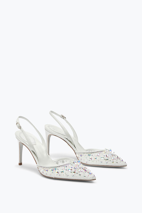 jeweled cinderella weiß-slingback mit kristall-80 rene caovilla