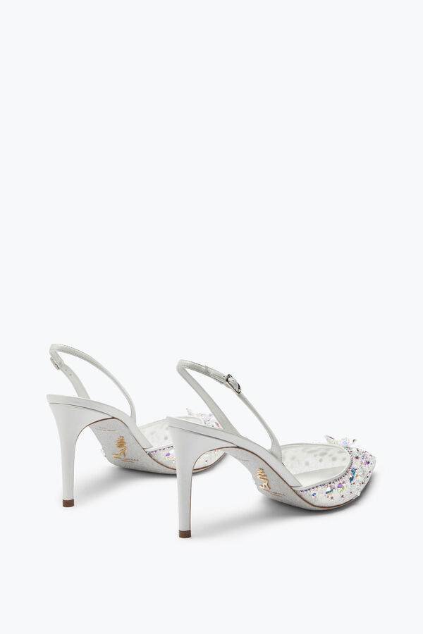 jeweled cinderella weiß-slingback mit kristall-80 rene caovilla