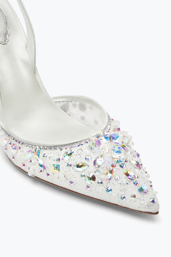 jeweled cinderella weiß-slingback mit kristall-80 rene caovilla