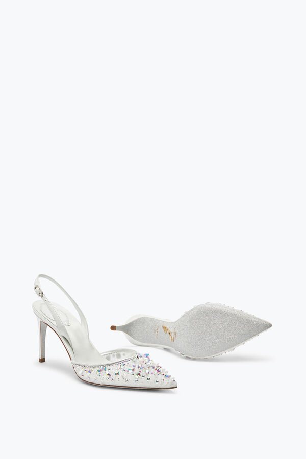 jeweled cinderella weiß-slingback mit kristall-80 rene caovilla