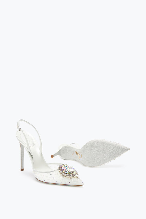 jeweled barbara white slingback 105 rene caovilla