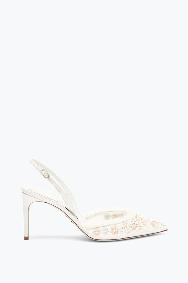 jeweled blÜhen weißen slingback 80 rene caovilla