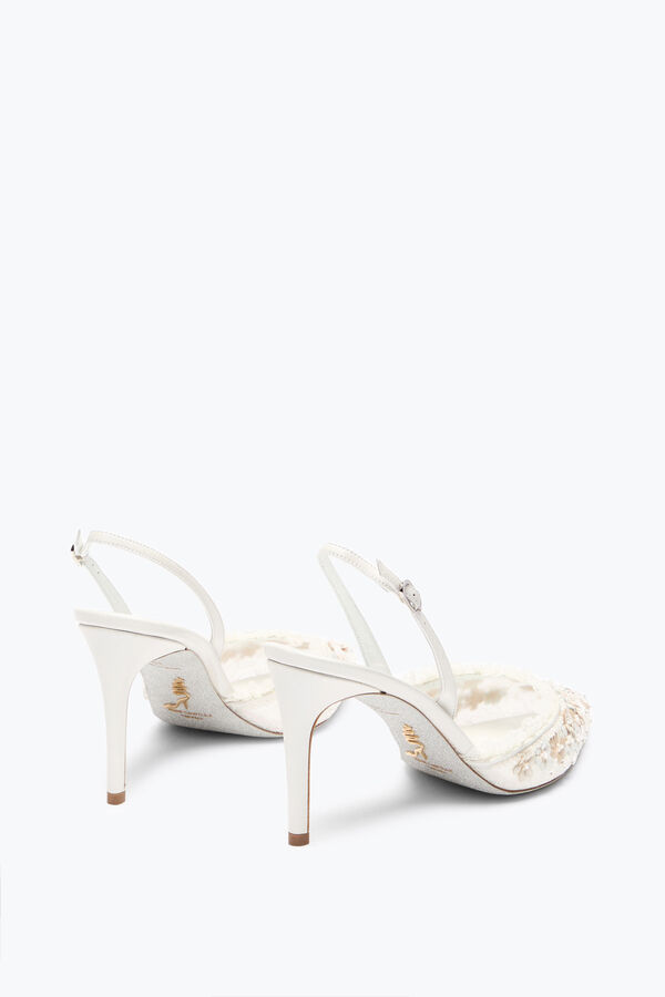jeweled blÜhen weißen slingback 80 rene caovilla