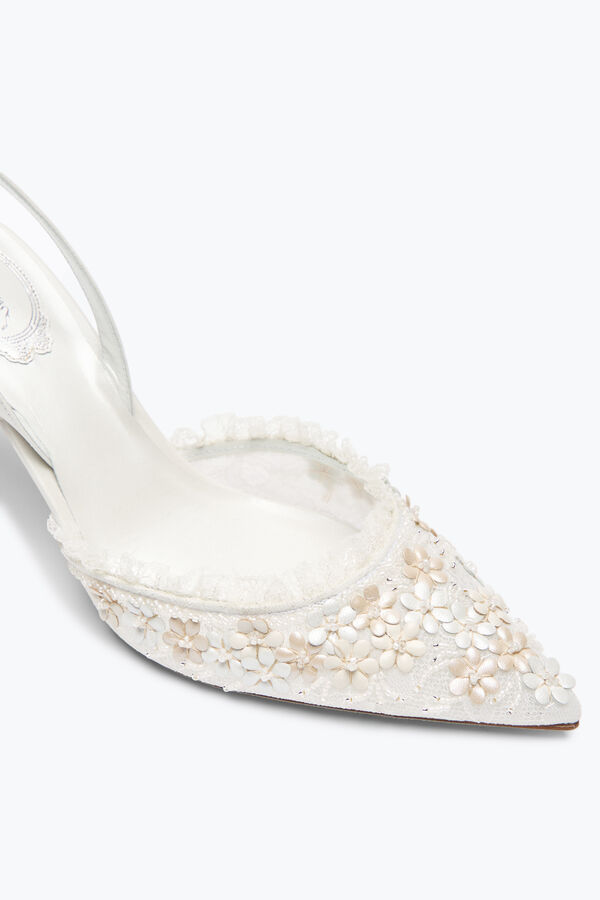 jeweled blÜhen weißen slingback 80 rene caovilla