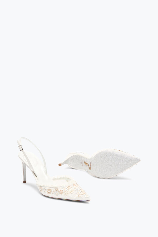 jeweled blÜhen weißen slingback 80 rene caovilla