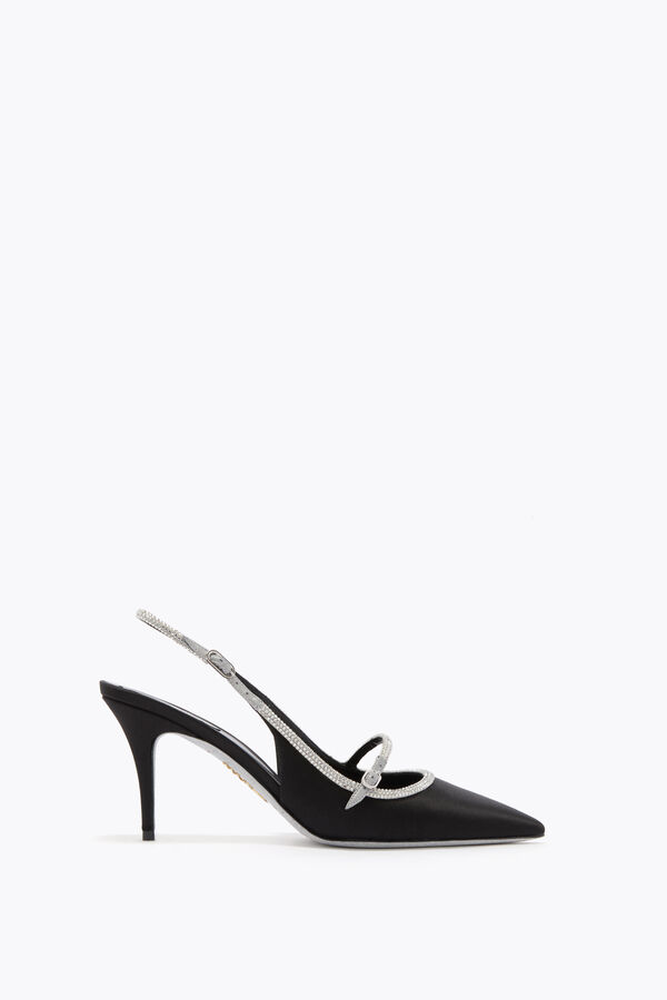 jeweled lily schwarz und silber-slingback 80 rene caovilla