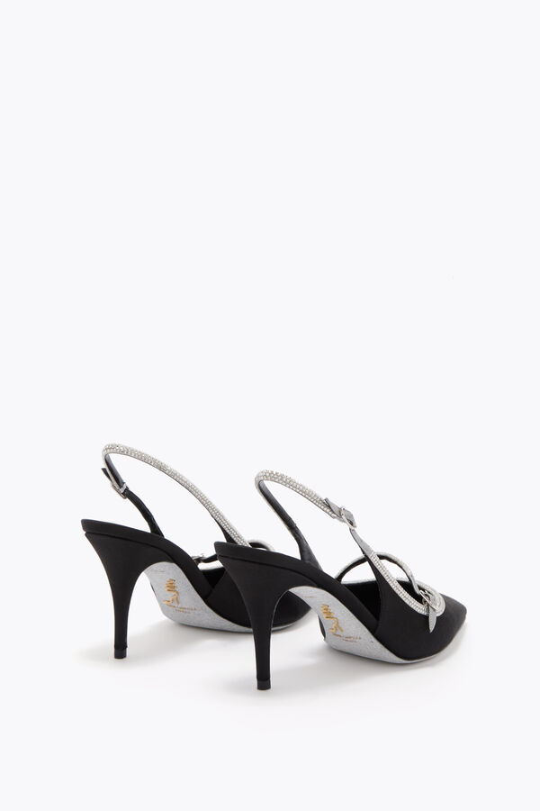 jeweled lily schwarz und silber-slingback 80 rene caovilla
