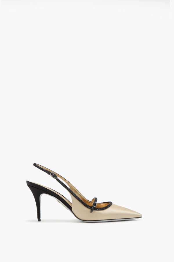 jeweled lily schwarz und champagner slingback 80 rene caovilla