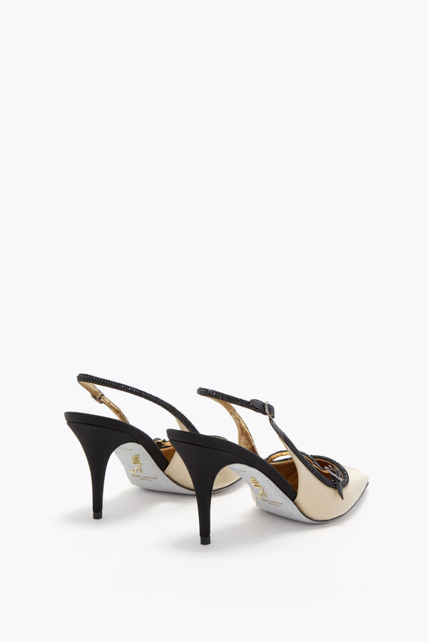 jeweled lily schwarz und champagner slingback 80 rene caovilla