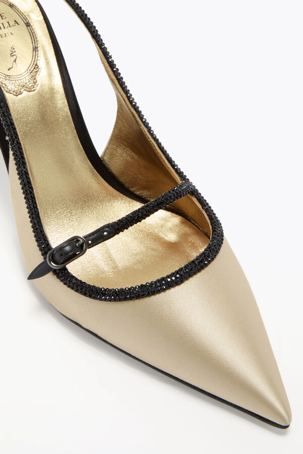 jeweled lily schwarz und champagner slingback 80 rene caovilla