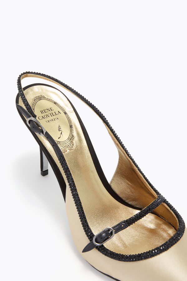 jeweled lily schwarz und champagner slingback 80 rene caovilla