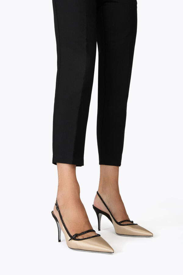 jeweled lily schwarz und champagner slingback 80 rene caovilla